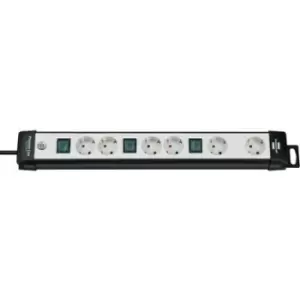 Image of Brennenstuhl 1951560600 Power strip (+ switch) 6x Grey, Black PG connector