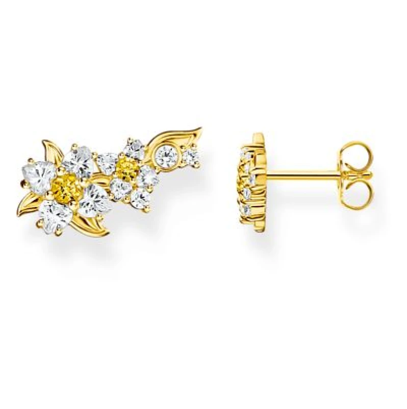 Image of Thomas Sabo H2324-414-4 Gold-Plated Lovely Daisy Flower Ear Jewellery