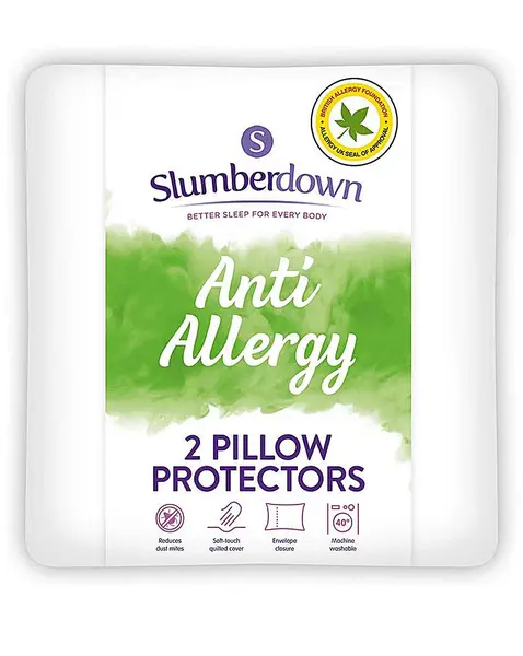 image of Anti-Allergy Pillow Protectors White PACK 2 AA18001