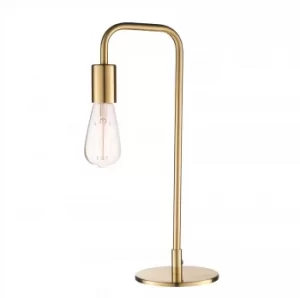 Image of 1 Light Table Lamp Satin Brushed Gold Plate, E27