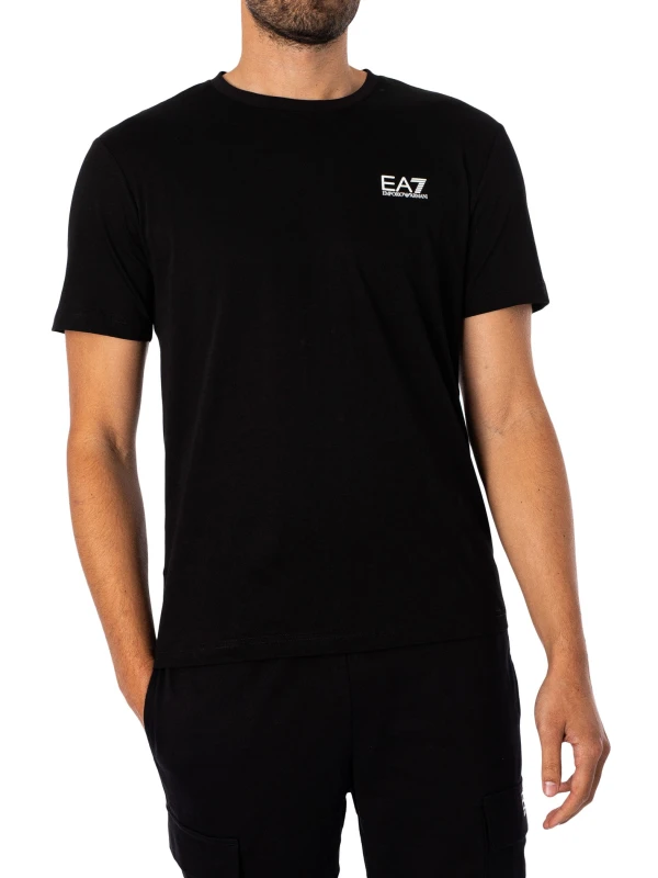 Image of EA7 Chest Logo T-Shirt Black/White XL