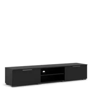 image of Match TV Unit 2 Drawers 2 Shelf In Black