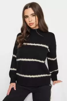 image of Petite Printed High Neck Jumper