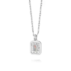 Image of Daisy London October Opal Birthstone Necklace Sterling Silver