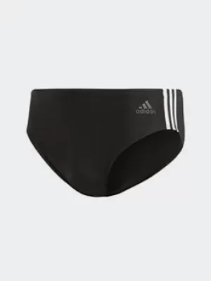 Image of adidas Fitness 3-stripes Swim Trunks, Blue/White, Size 32, Men