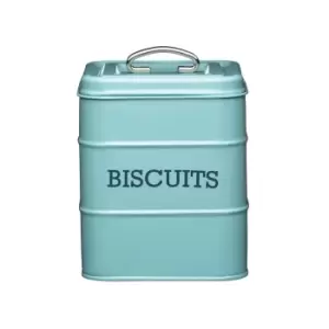 image of Blue Biscuit Storage Tin Blue