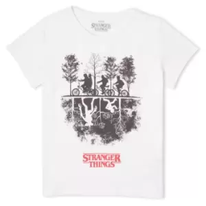 Image of Stranger Things Upside Down Womens T-Shirt - White - XXL