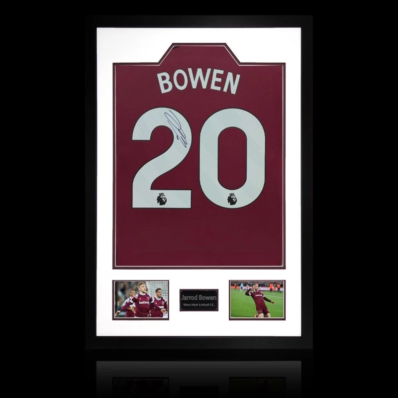 Image of The Fan Cave Jarrod Bowen Signed West Ham United Shirt Premium Maroon unisex 850mm x 60