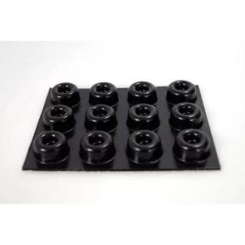 Image of TOOLCRAFT 2210SW12-C Foot self-adhesive, circular Black (Ø x H) 22.3mm x 10.1mm 12 pc(s)