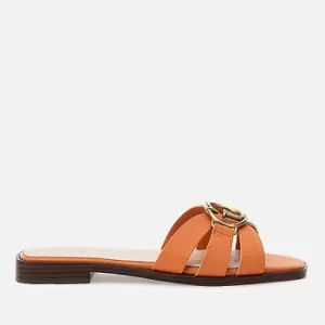 image of Guess Womens Symo Leather Mules - Orange - UK 4