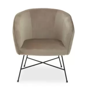 Image of Interiors By PH Velvet Chair PinkBlack Legs