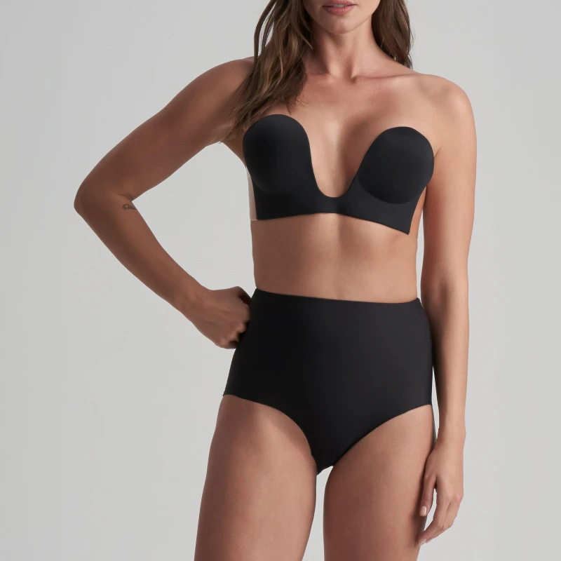 Image of Bye Bra Adhesive Seamless U Bra Black female B