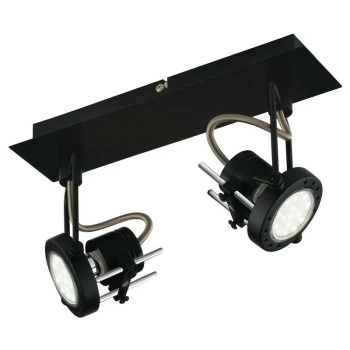Image of Fan Europe Lighting - Fan Europe Techno - Ceiling Twin Spotlight, Black, GU10