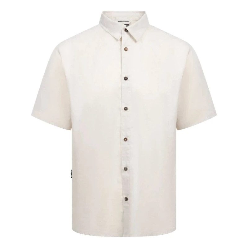 Image of Trespass Trespass Men Suntan Short-Sleeved Shirt in Light Stone Size: Small Light Stone S Male 5063750961583