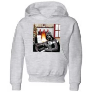 Image of Star Wars Darth Vader Piano Player Kids Christmas Hoodie - Grey - 11-12 Years