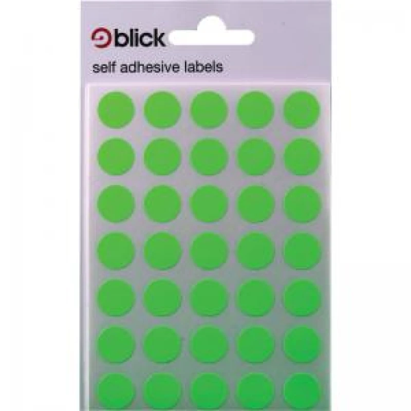 Image of Blick Self Adhesive Flourescent Round Labels 13mm - Green (2800 Pack) RS004158