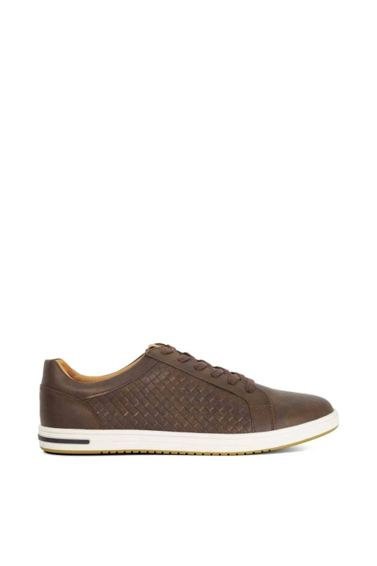 Image of Dune London Dune London Men 'Tezzy Weave' Trainers in Brown Size: 8 Brown 8 Male 5050808803292