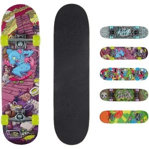 image of Xootz Kids Complete Beginners Double Kick Trick Skateboard Maple Deck - 31 x 8" Rat Ramp