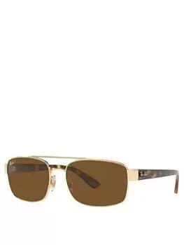 image of Ray-Ban Ray-ban Pillow Arista Frame Brown Polar Lens Sunglasses, Brown, Men