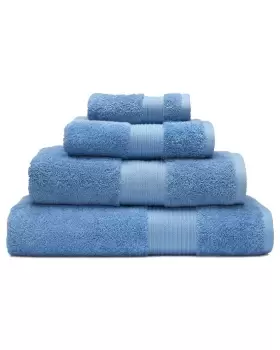 image of Cotton Traders 2 Pack Pima Face Cloths in Blue