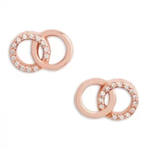 image of Olivia Burton Classics Interlink Rose Gold Tone Earrings