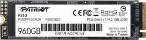 Image of Patriot P310 960GB M.2-2280 PCIe 3.0 x4 NVMe Ssd
