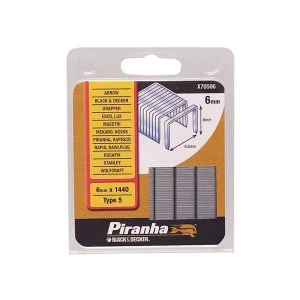 Image of Black & Decker X70506 Narrow Crown Staples 6mm Pack 1440