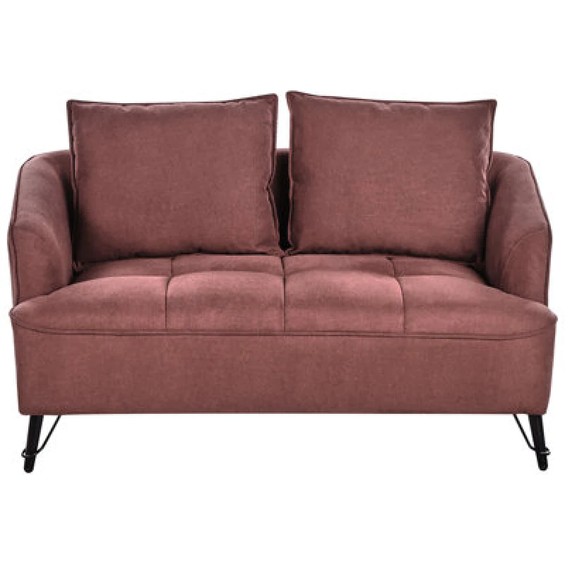 Image of Beliani Sofa 2 Seater Hobro Fabric Burgundy