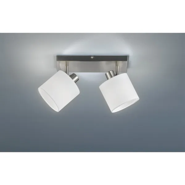 image of Tommy Modern 2 Light Twin Ceiling Spotlight Nickel Matt