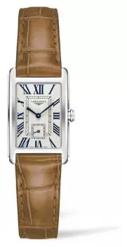 image of LONGINES L52554714 DolceVita Womens Brown Leather Strap Watch