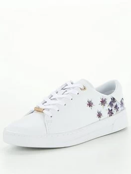 Image of Ted Baker Keilie Juniper Leather Cupsole Trainer - White, Size 41, Women