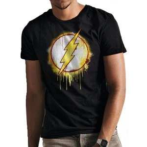 Image of The Flash - Splatter Logo Mens Large T-Shirt - Black