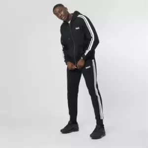Image of Lonsdale 2 Stripe Zip Hoodie with Logo - Black