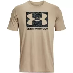 Image of Under Armour ABC Camo Boxed Logo Short Sleeve - Brown