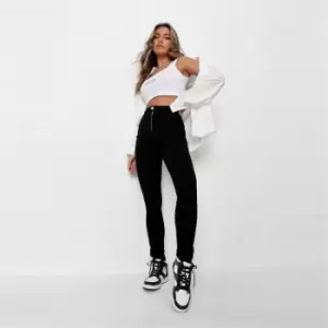 image of Missguided Tall Vice Highwaist Ankle Zip Skinny Jean - Black