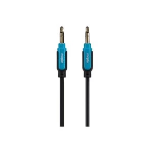 image of Maplin Premium 3.5mm Stereo Auxiliary Audio 3 Pole Jack Plug Cable 0.75m Black