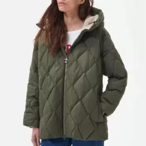 Image of Barbour Womens Aster Quilted Coat - Deep Olive - UK 16