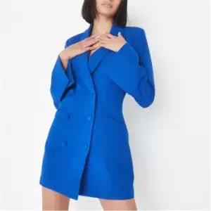 Missguided Double Breasted Flared Sleeve Blazer Dress - Blue