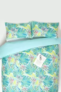 image of Lily Pad Digitally Printed Cotton Duvet Cover Set