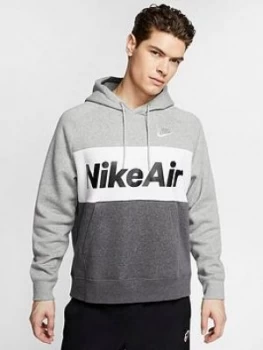 Image of Nike Sportswear Air Fleece Hoodie - Dark Grey Heather