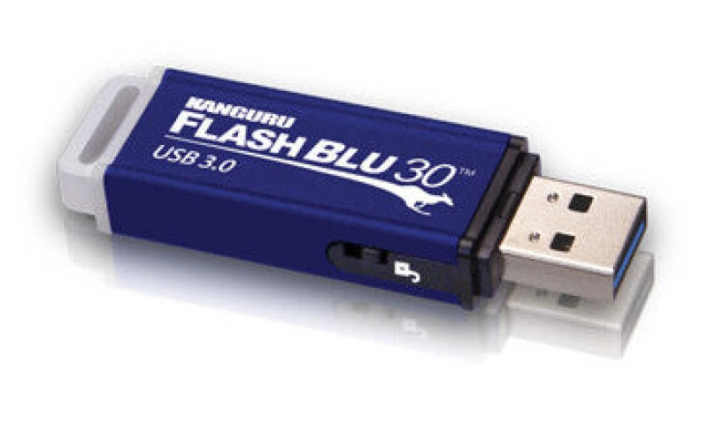 Image of iStorage iStorage Kanguru FlashBlu30 SuperSpeed USB3.0 16GB |Secure Flash Drive| Physical Write Protect Switch Windows “Ready Boostcompatible ALK-