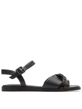 image of Rockport Yara Knot Synthetic Sandals - Black, Size 4, Women