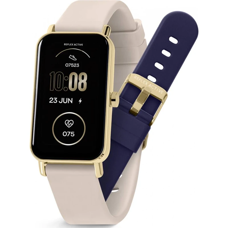 Image of Radley Reflex Active Series 53 Smart Nude and Black Interchangeable Strap Calling Watch, Multi, Women Print WGMX7 Female