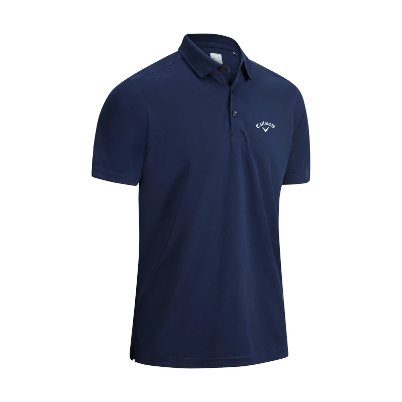 Image of Callaway Mens Golf Tournament Short-Sleeve Performance Polo Shirt Caviar male Small