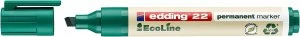 Image of edding 22 EcoLine Permanent Chisel Tip Marker Green PK10