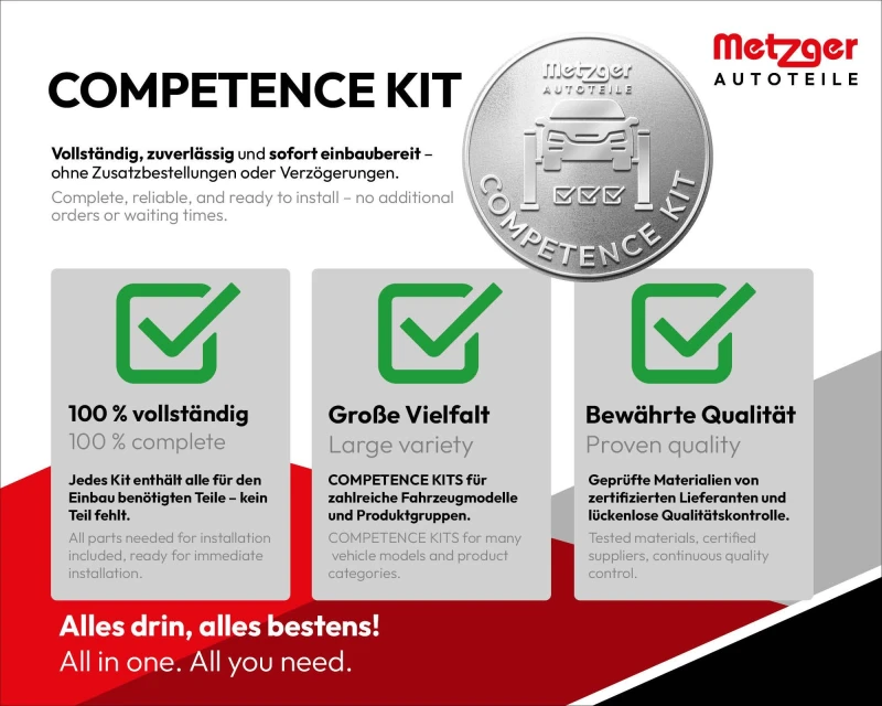 Image of METZGER 2401458 Turbocharger Hose COMPETENCE KIT GREENPARTS with clamp, with quick coupling Charger Intake Hose (3314)