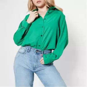 Image of I Saw It First Balloon Sleeve Woven Shirt - Green