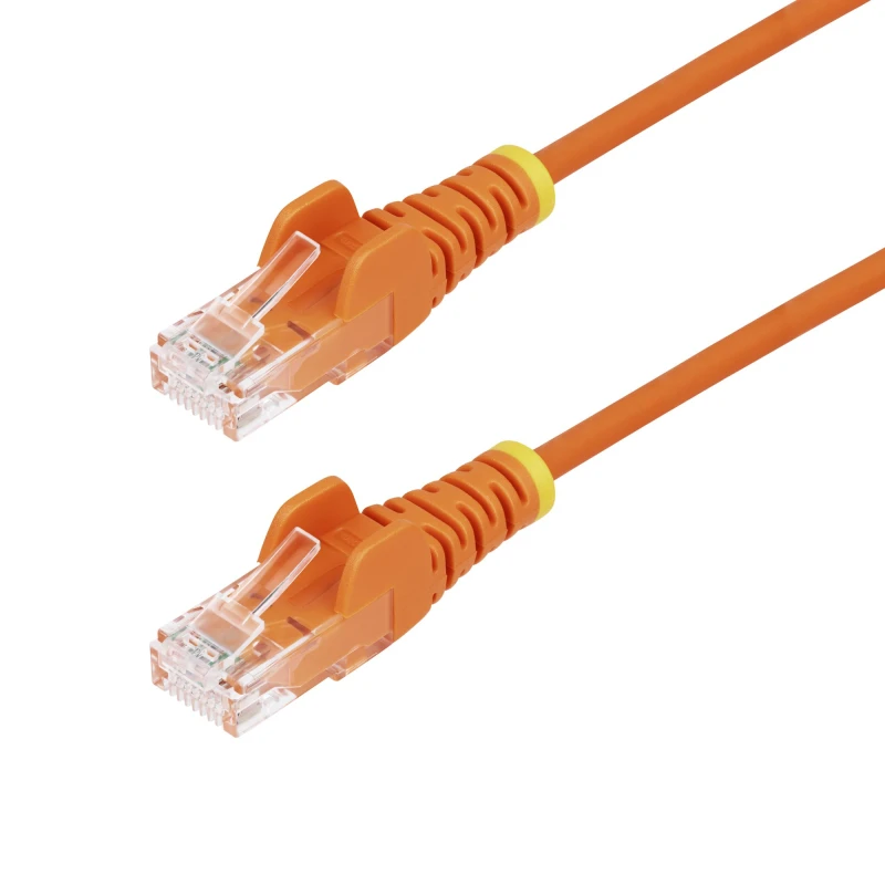 Image of StarTech.com 1.5m Orange Slim CAT6 Ethernet Cable. Snagless. 100W PoE.