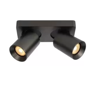 Image of Nigel Modern Twin Ceiling Spotlight - LED Dim to warm - GU10 - 2x5W 2200K/3000K - Black Steel
