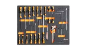 image of Beta Tools MB44 34pc Screwdriver & Key Set in Soft Tray for Tool Chest C35